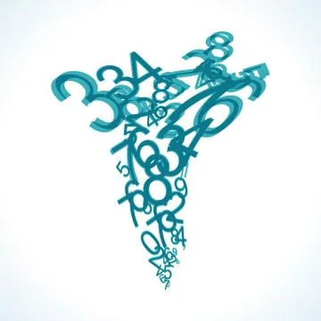 Abstract math numbers on white background. Jpeg illustration Stockillustratie
