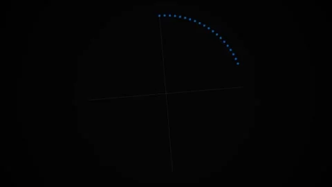 Abstract mathematical diagram of a parabolic arc with intersecting lines Stock Footage 339617531