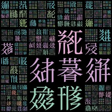 Abstract Matrix background. Design using random characters of old Tangut al.. Stock Illustration