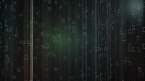 Abstract matrix cyberspace grid animation in futuristic fantasy path Stock Footage 91926238