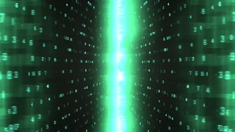 Abstract Matrix Digital Numeric Tunnel In Cyberspace Stockbeeldmateriaal 302891525