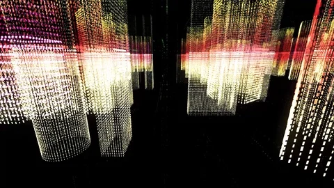 Abstract matrix geometric motion background. Animation. Rain of binary numbers Video stock 119590885