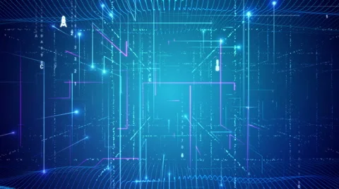 Abstract matrix network grid Stock Footage