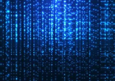 Abstract matrix technology blue magic sparkling glitter particles lines on da Stock Illustration