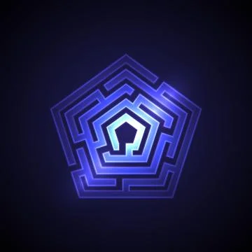 Abstract maze background with glowing light Stock Illustration
