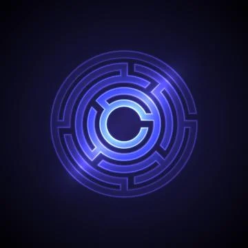 Abstract maze background with glowing light Stock Illustration
