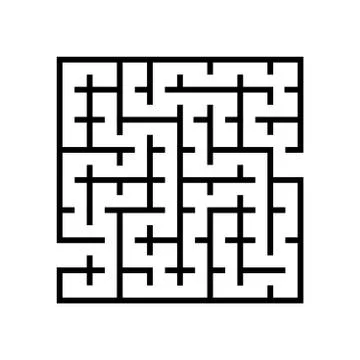 Abstract maze background. Labyrinths in shape of square Stock Illustration
