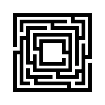 Abstract maze background. Labyrinths in shape of square. Stock Illustration