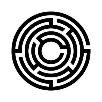 Abstract maze background. Labyrinths in shape of circle. Stock Illustration