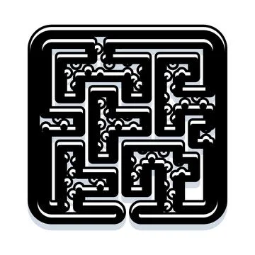 Abstract maze digital challenge icon concept Stock-Illustration