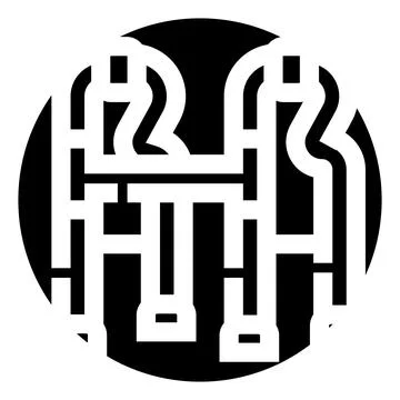 Abstract maze digital solution finding concept 库存插图