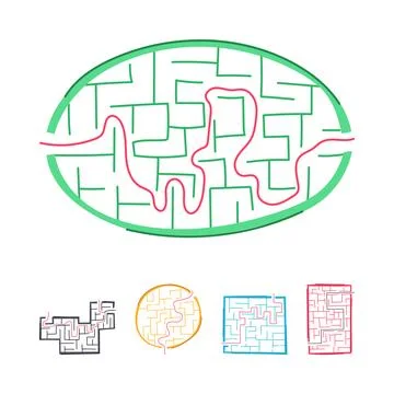 Abstract maze game puzzles solution concept Stock Illustration