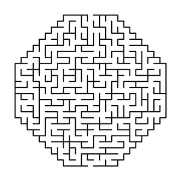 Abstract maze / labyrinth with entry and exit. Stock Illustration