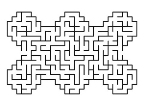 Abstract maze / labyrinth with entry and exit. Stock Illustration