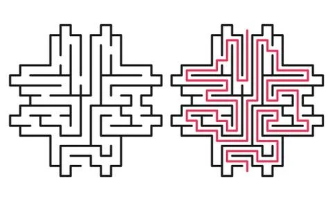 Abstract maze / labyrinth with entry and exit. Stock Illustration