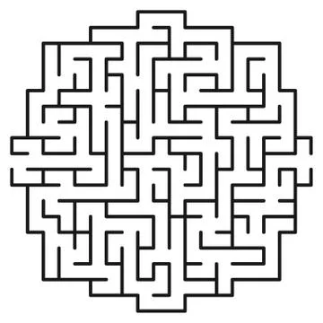 Abstract maze / labyrinth with entry and exit. Stock Illustration