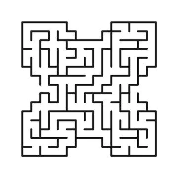 Abstract maze / labyrinth with entry and exit. Stock Illustration