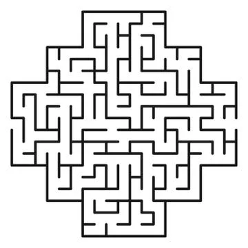 Abstract maze / labyrinth with entry and exit. Stock Illustration