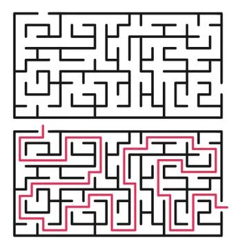 Abstract maze / labyrinth with entry and exit. Stock Illustration