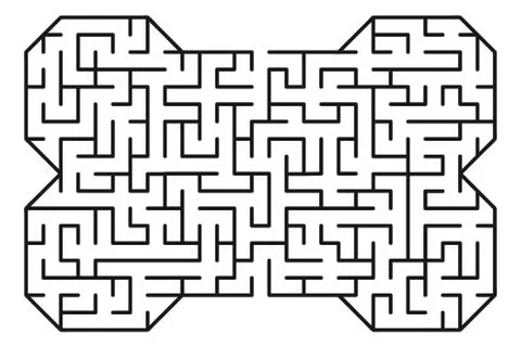 Abstract maze / labyrinth with entry and exit. Stock Illustration