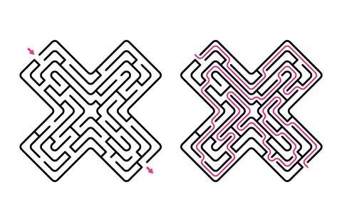 Abstract maze labyrinth with entry and exit Stock Illustration