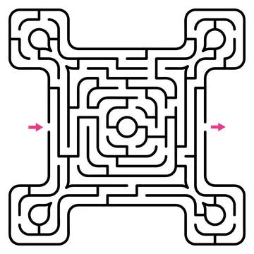 Abstract maze labyrinth with entry and exit Illustrazione stock