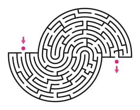 Abstract maze labyrinth with entry and exit, vector labyrinth 334 Stock Illustration
