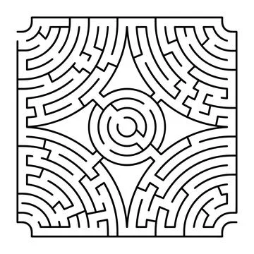 Abstract maze labyrinth with entry and exit Illustrazione stock