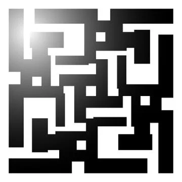 Abstract maze, labyrinth like shape on white. vector art. イラスト素材