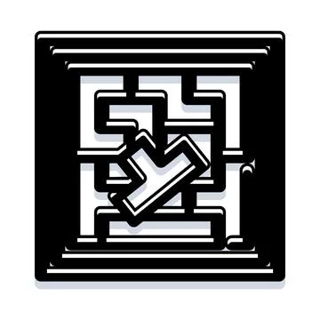 Abstract maze puzzle finding solution with arrow 스톡 일러스트