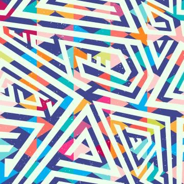 Abstract maze seamless pattern Stock Illustration