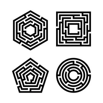 Abstract maze set Stock Illustration