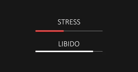 Abstract measuring progrerss bar. Influence of stress on libido. Scales of cause Stock Footage 249369834