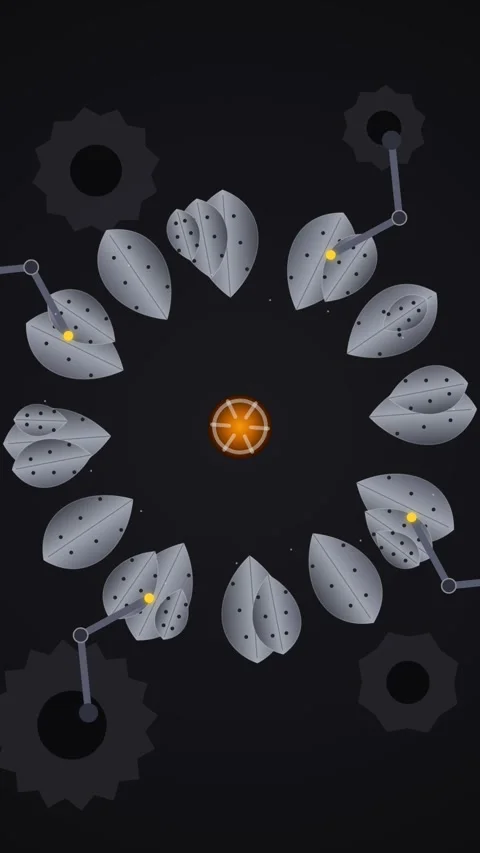 Abstract Mechanical Flower Animation with Rotating Gears and Glowing Core Stock Footage 346203104