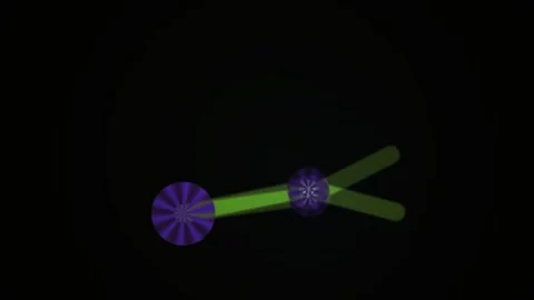 Abstract mechanical gear rotation animation in green and purple. Stock Footage 334494946