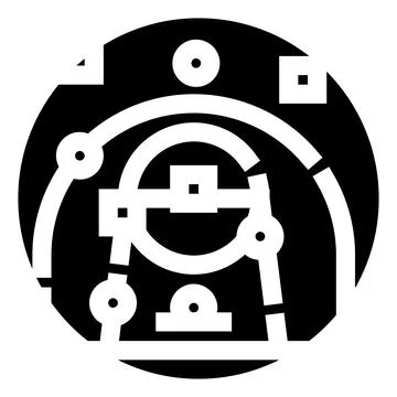 Abstract mechanical gear system symbol for engineering concepts Stock Illustration
