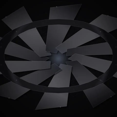 Abstract Mechanical Iris Diaphragm Aperture Opening and Closing Motion Stock Footage 347261975