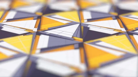 Abstract mechanical movement of geometric shapes. 3d rendering loop animation HD Stock-Footage 136301934