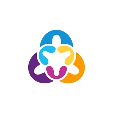 Abstract media network connection logo symbol icon vector design Stock Illustration