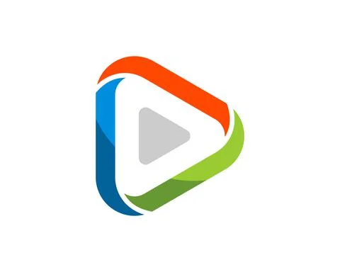 Abstract media play button with three colors Stock Illustration