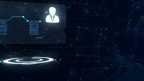 Abstract medical card with head shot and sign of heart rate, pressure and some Stock Footage 107273953