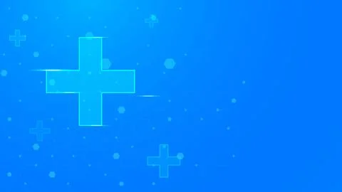 Abstract medical cross with hexagonal pattern and particles Stock Illustration