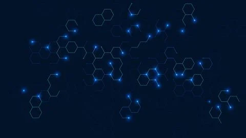 Abstract medical technology background with connected hexagonal geometric l.. 스톡 일러스트