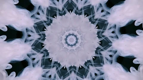 Abstract meditative background. A blue and white snowflake Stock-Footage 317426519