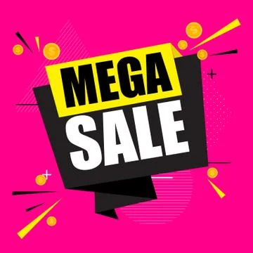 Abstract mega sale poster. Vector illustration Stock Illustration