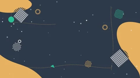 Abstract memphis background with animated geometric shapes dots and wavy li.. Stock Footage 341096515