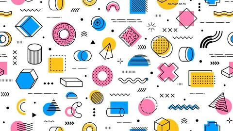 Abstract memphis geometric pattern background Stock Illustration