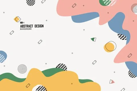 Abstract memphis pattern of minimal design artwork background. Stock Illustration