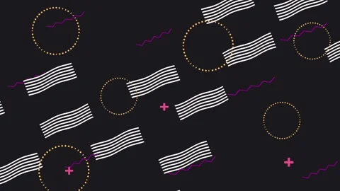 Abstract memphis style background animation, dynamic motion graphics with v.. Vídeos de archivo 338314763