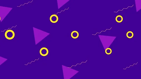 Abstract memphis style background with geometric floating purple triangles .. Stock Footage 339213860